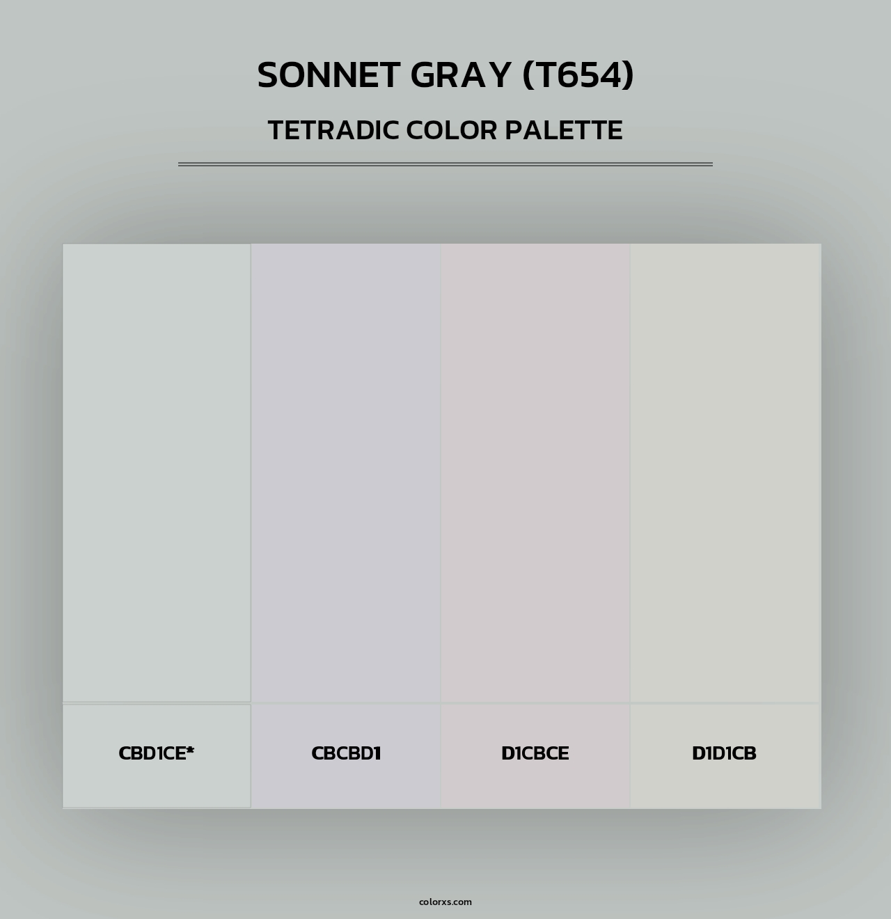 Sonnet Gray (T654) - Tetradic Color Palette