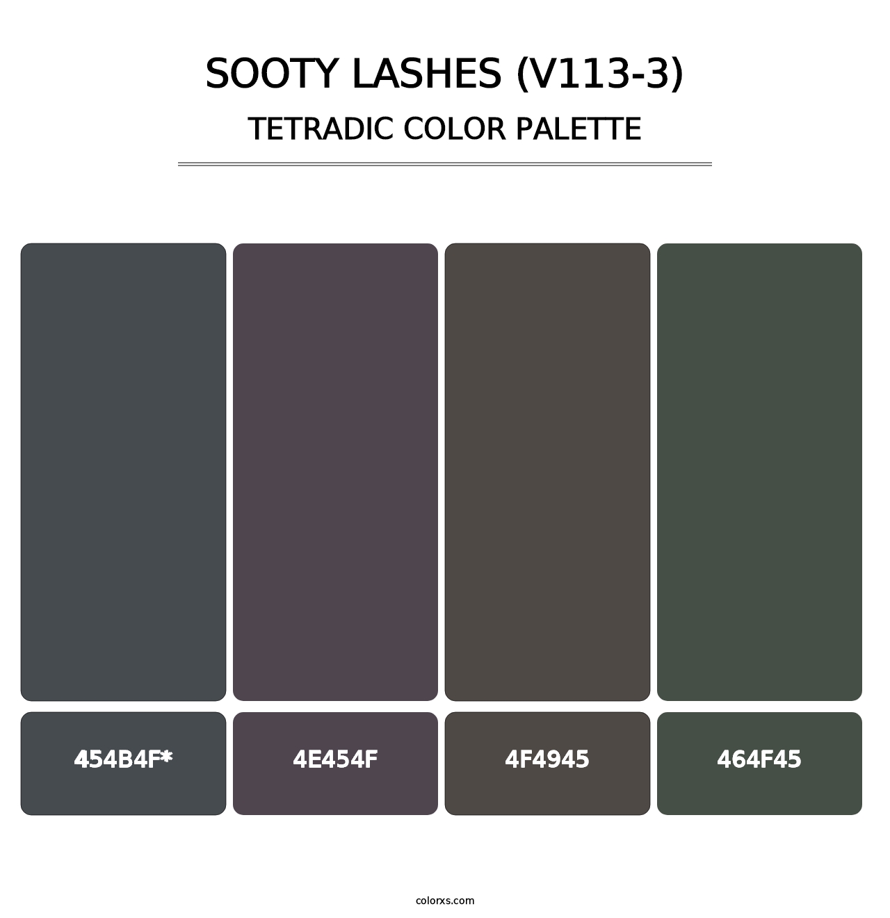 Sooty Lashes (V113-3) - Tetradic Color Palette