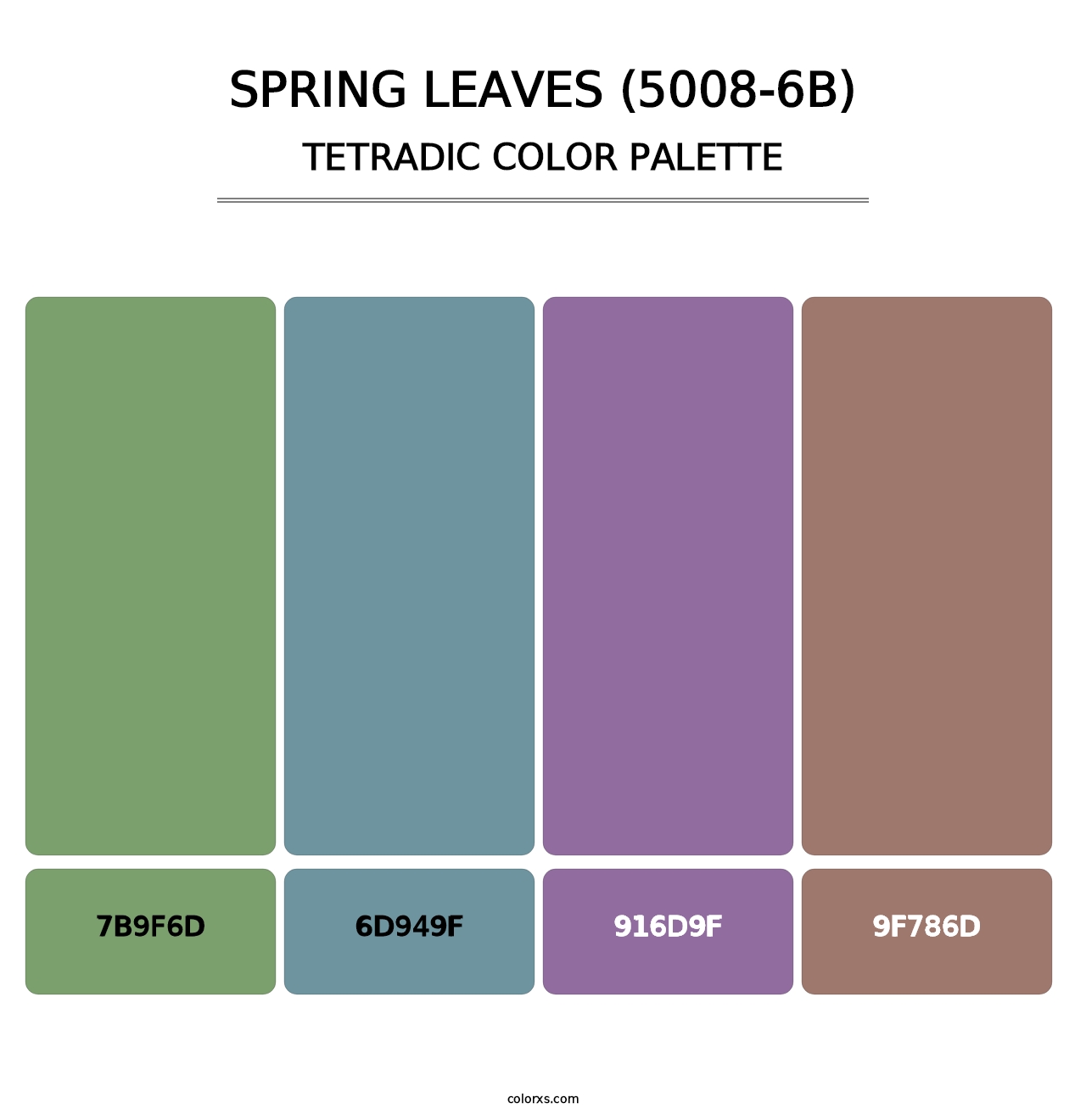 Spring Leaves (5008-6B) - Tetradic Color Palette