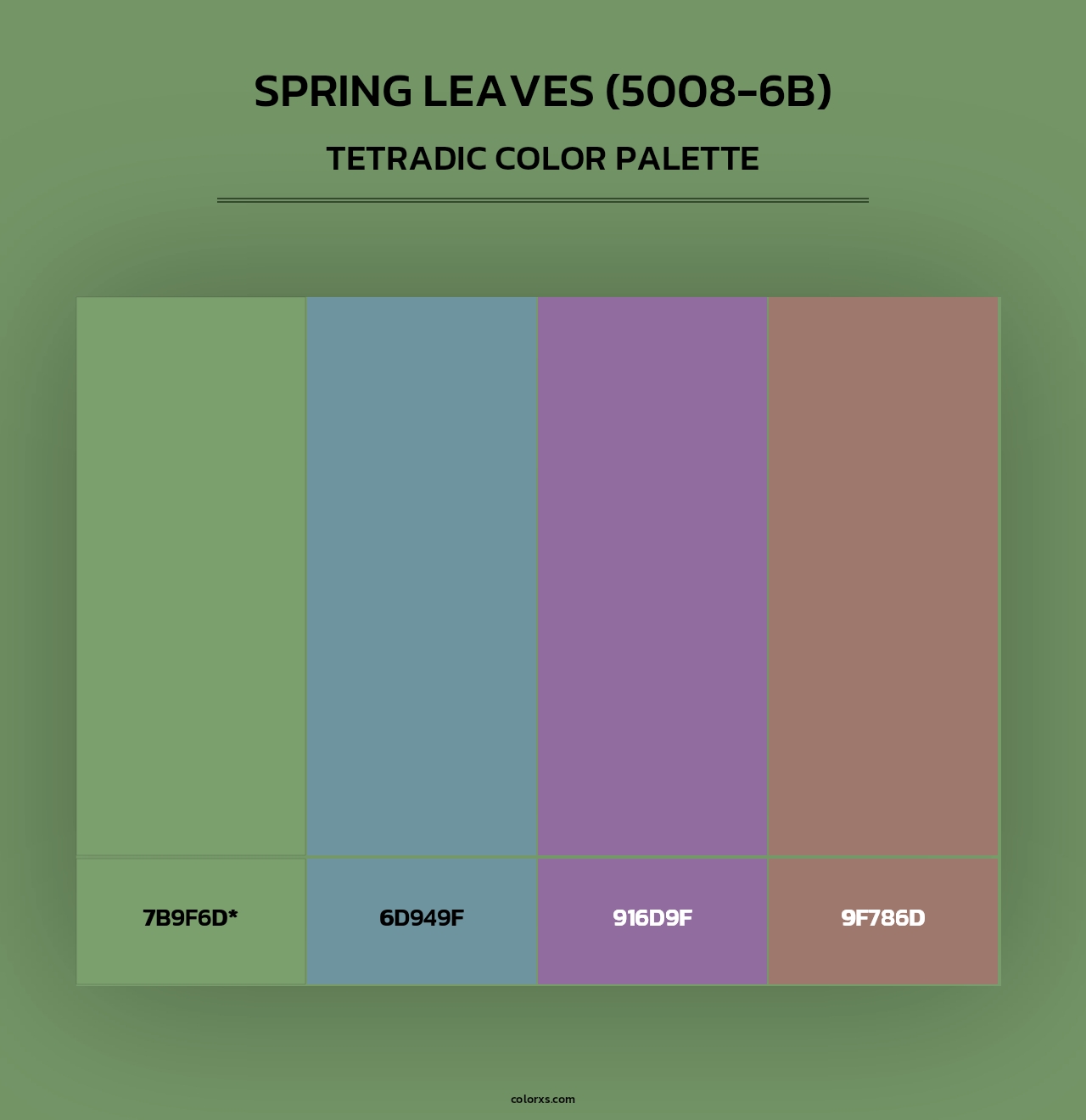 Spring Leaves (5008-6B) - Tetradic Color Palette