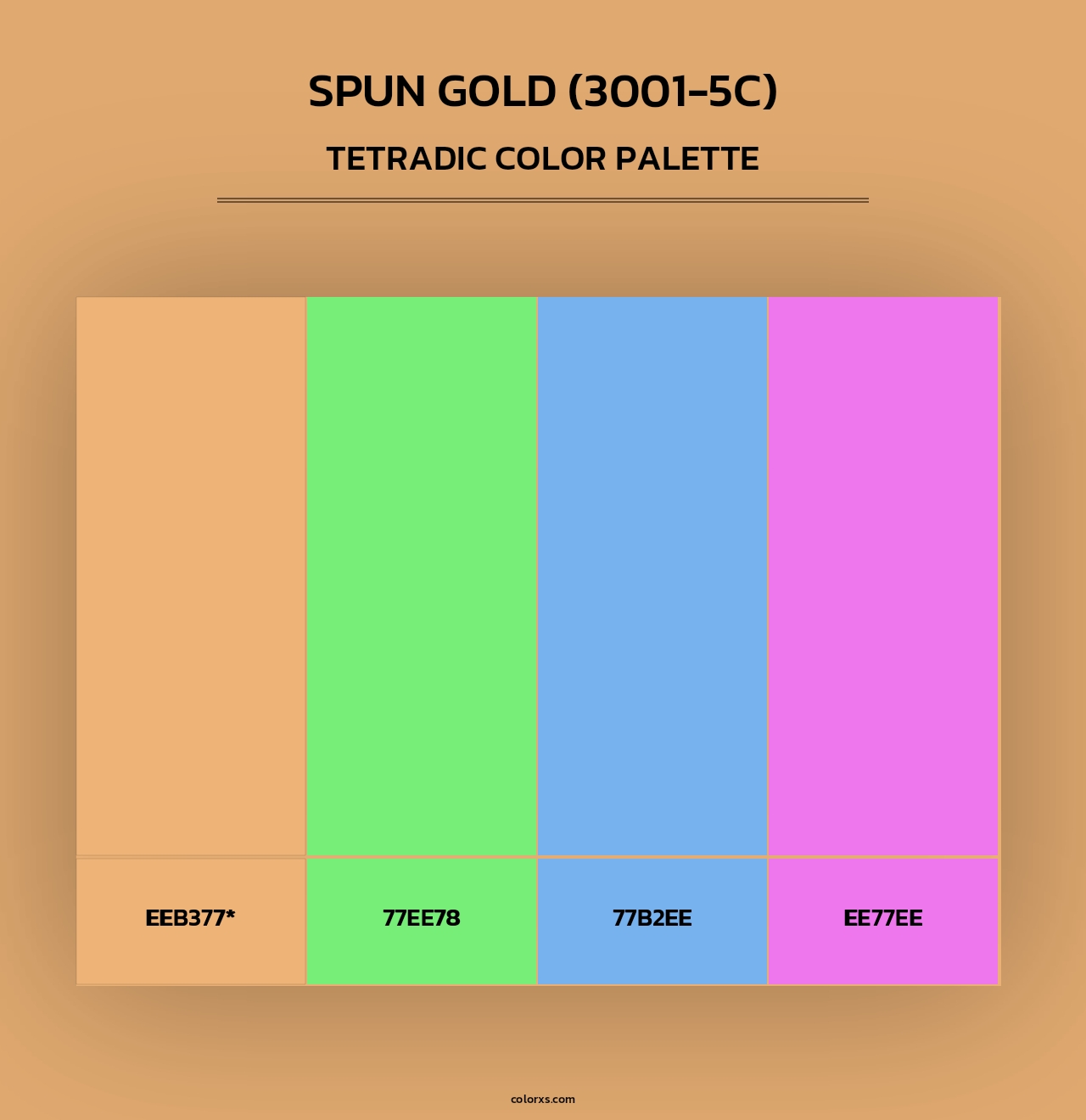 Spun Gold (3001-5C) - Tetradic Color Palette