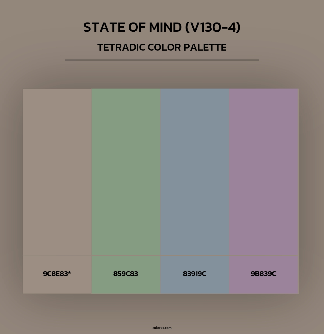 State of Mind (V130-4) - Tetradic Color Palette