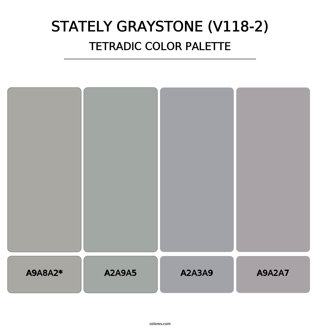 Stately Graystone (V118-2) - Tetradic Color Palette