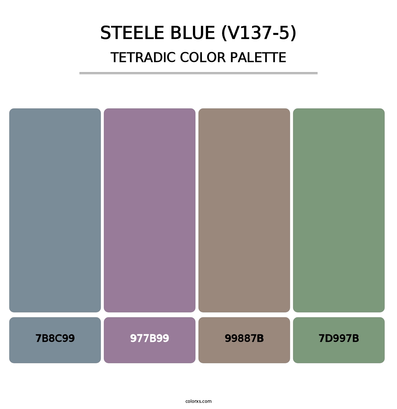Steele Blue (V137-5) - Tetradic Color Palette