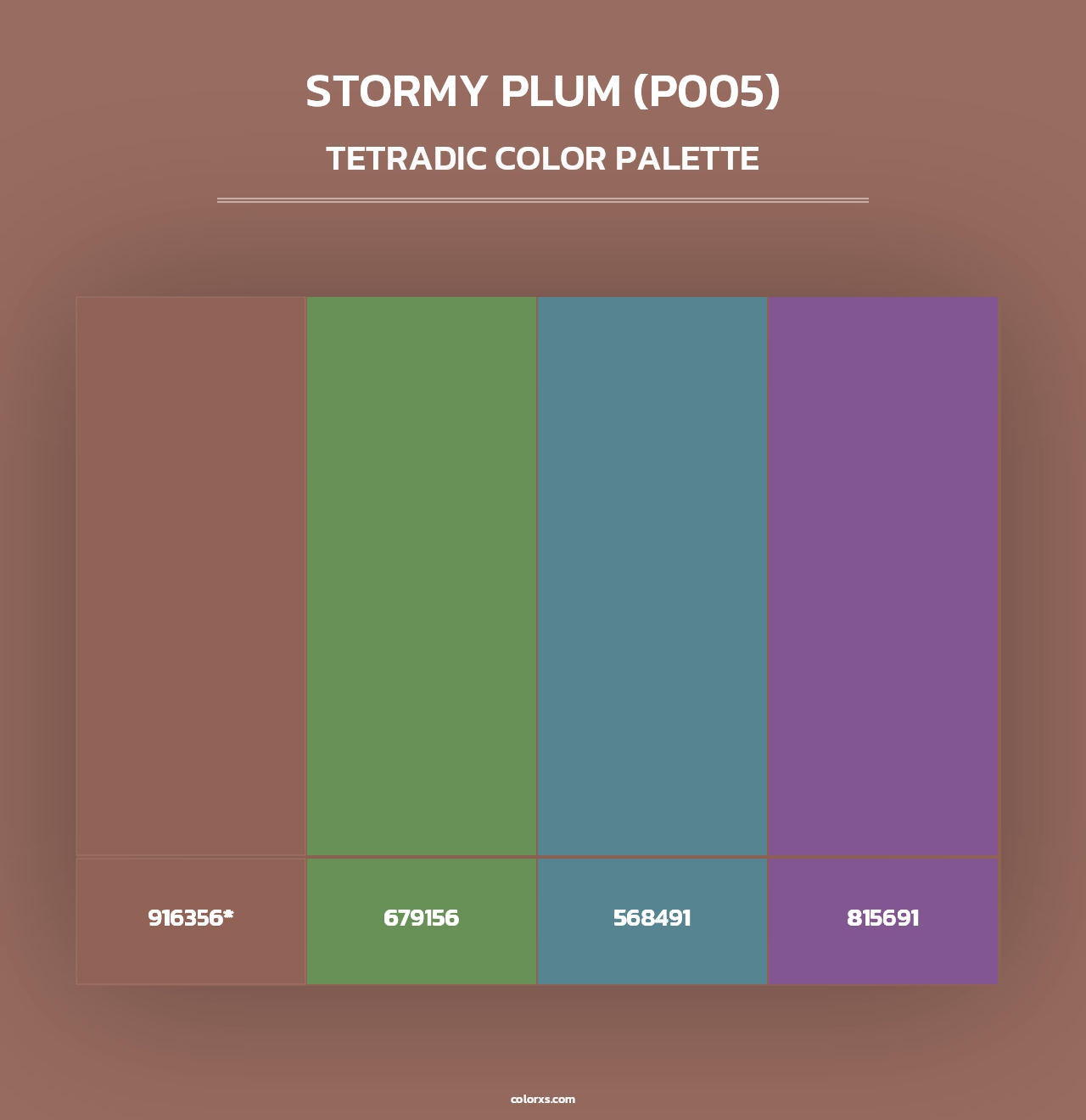 Stormy Plum (P005) - Tetradic Color Palette
