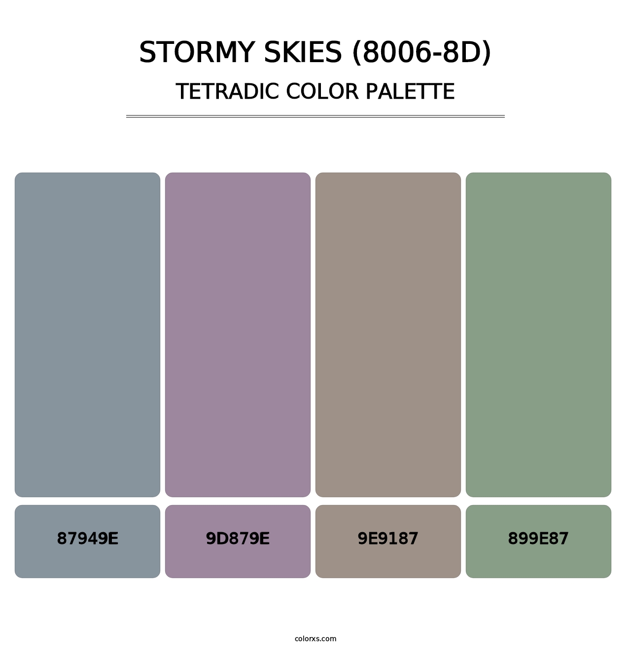Stormy Skies (8006-8D) - Tetradic Color Palette