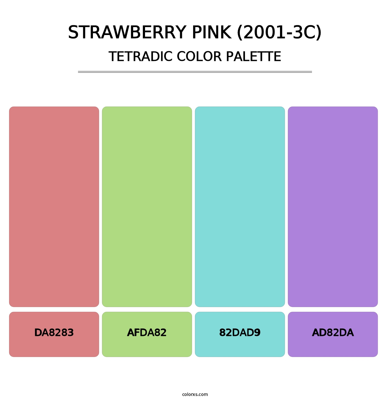 Strawberry Pink (2001-3C) - Tetradic Color Palette