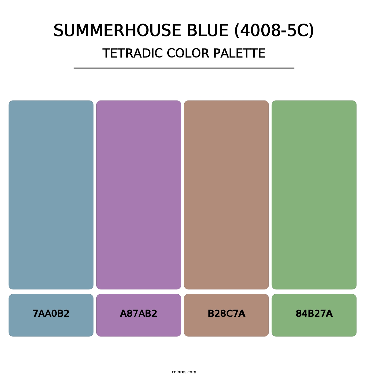 Summerhouse Blue (4008-5C) - Tetradic Color Palette