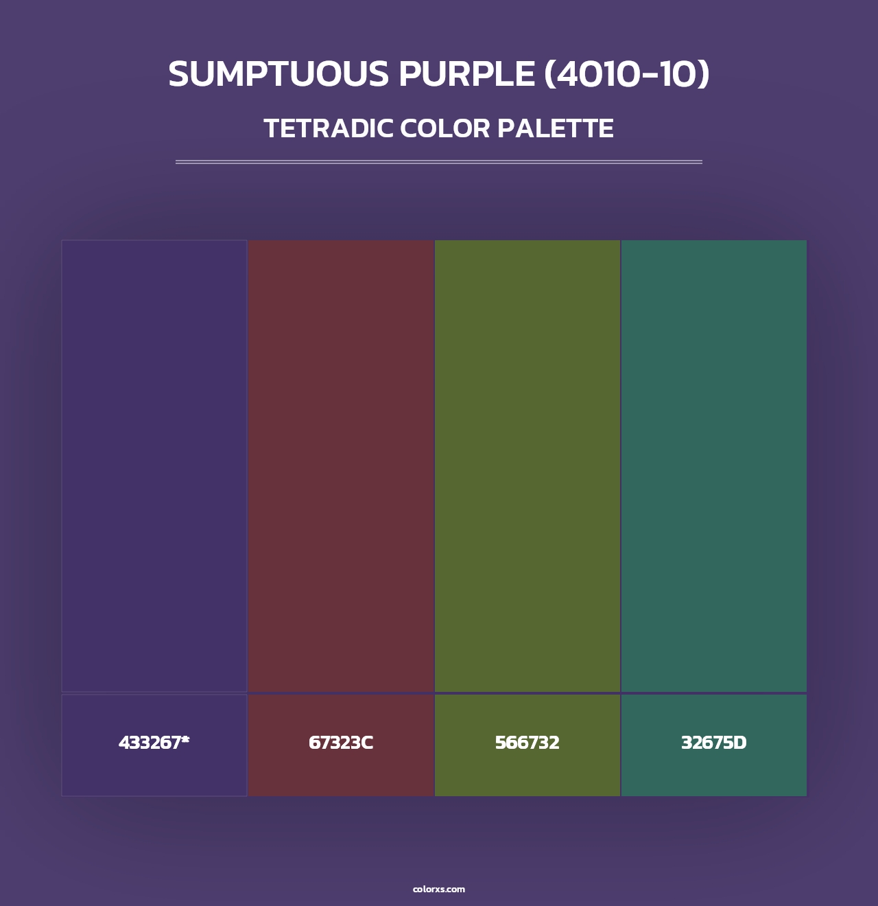 Sumptuous Purple (4010-10) - Tetradic Color Palette