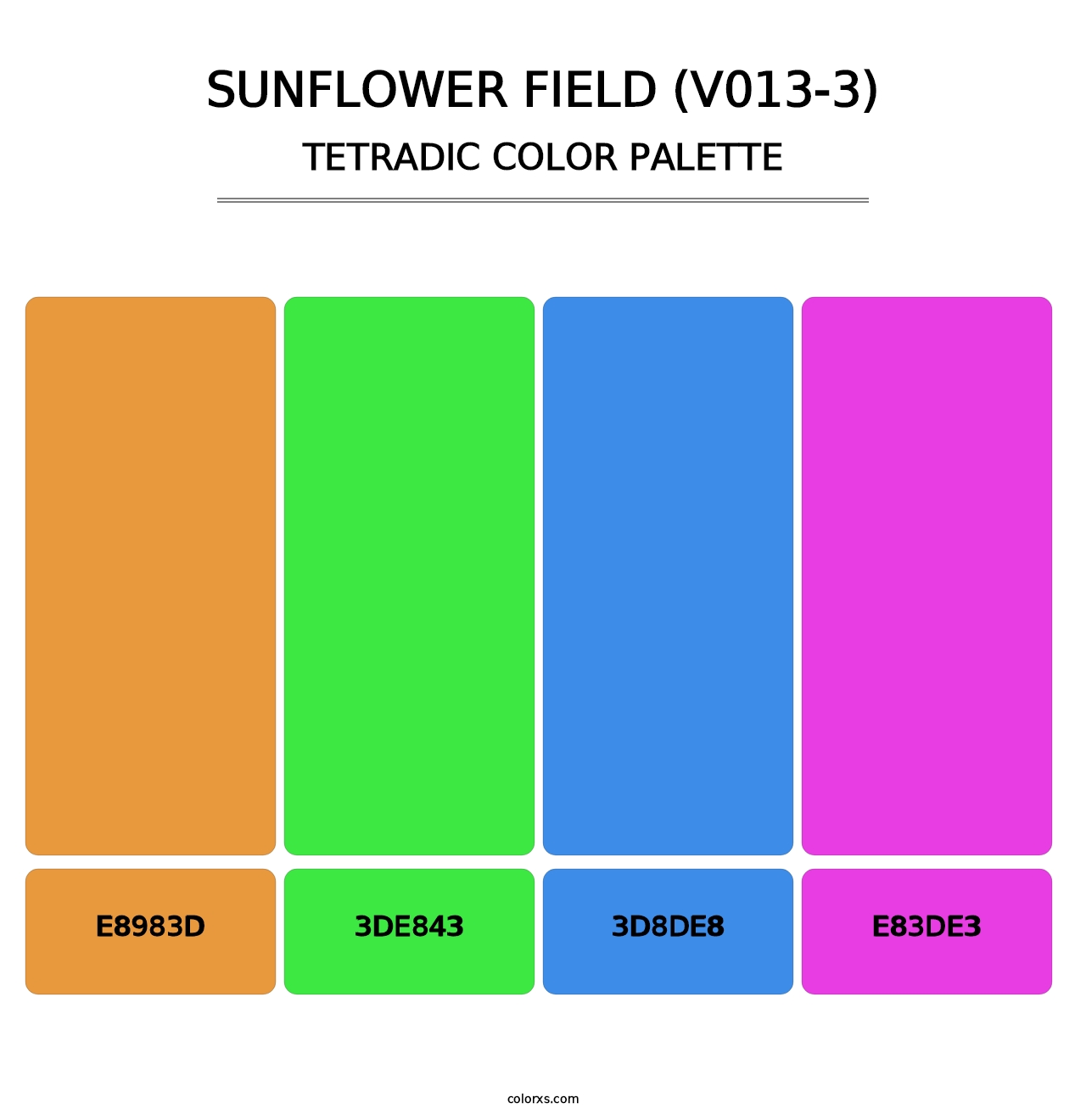 Sunflower Field (V013-3) - Tetradic Color Palette