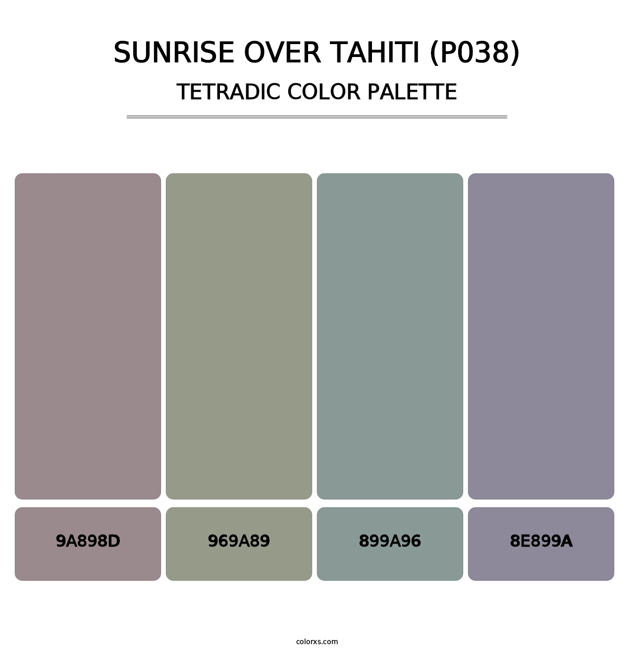 Sunrise Over Tahiti (P038) - Tetradic Color Palette