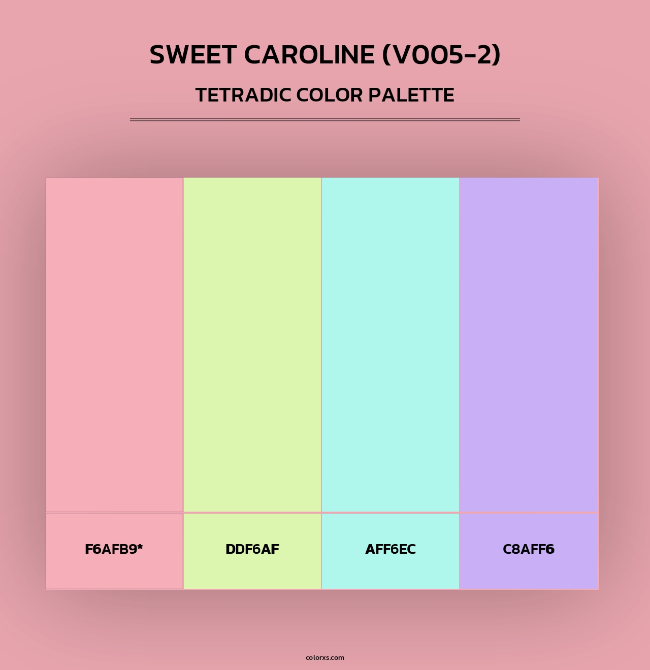 Sweet Caroline (V005-2) - Tetradic Color Palette