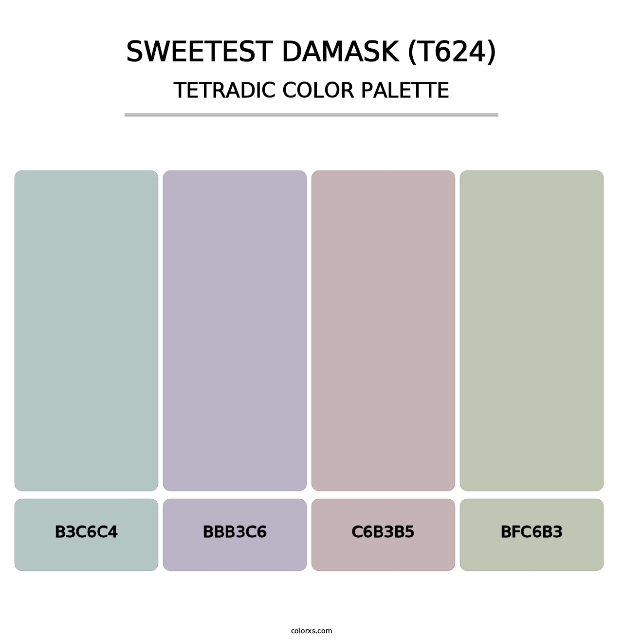 Sweetest Damask (T624) - Tetradic Color Palette