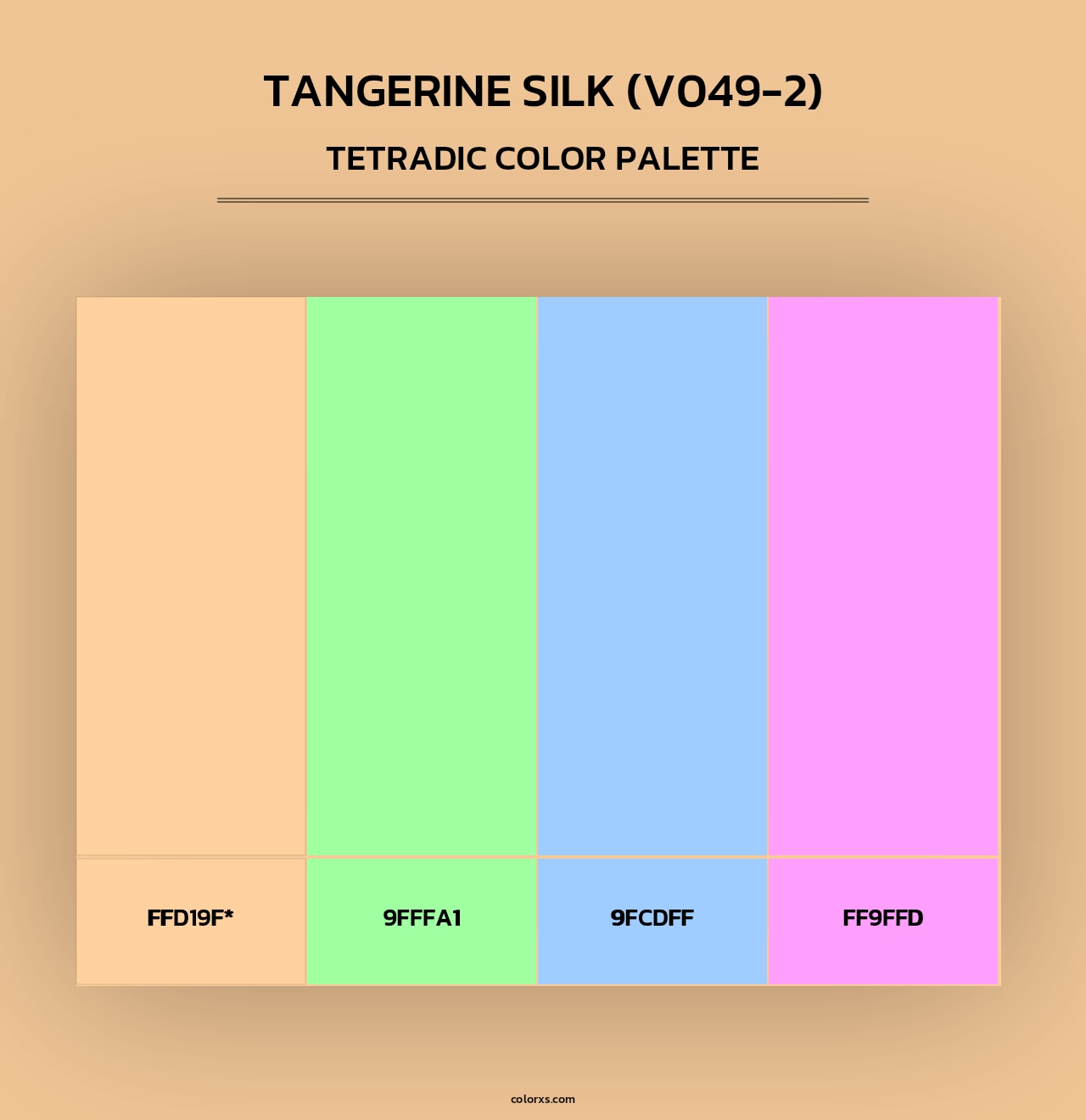 Tangerine Silk (V049-2) - Tetradic Color Palette