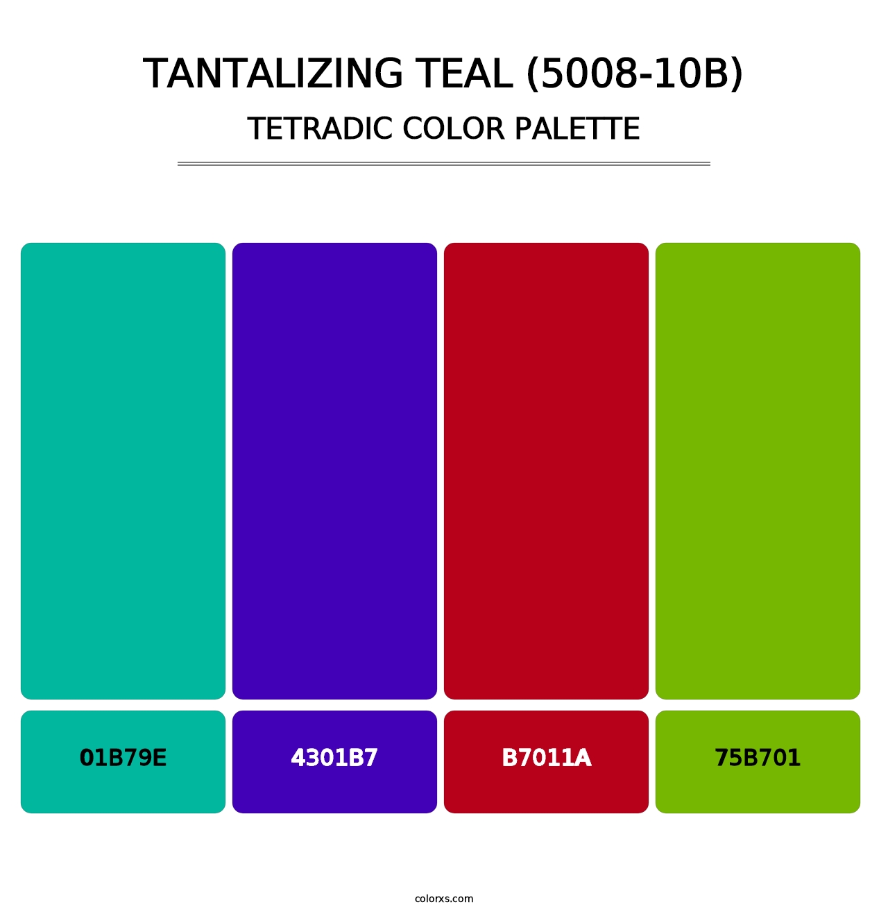 Tantalizing Teal (5008-10B) - Tetradic Color Palette