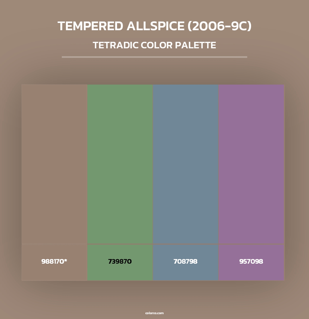 Tempered Allspice (2006-9C) - Tetradic Color Palette