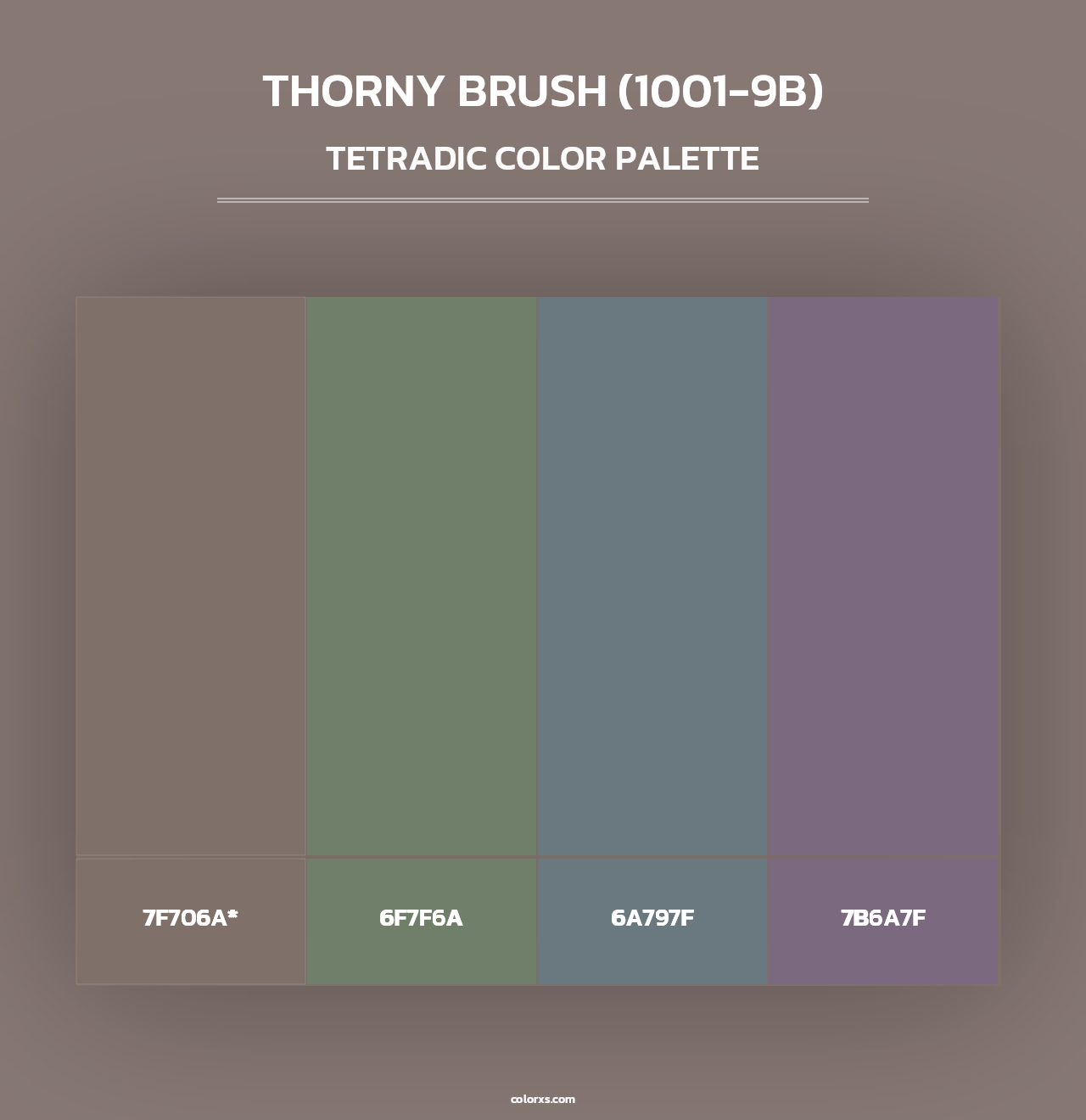 Thorny Brush (1001-9B) - Tetradic Color Palette