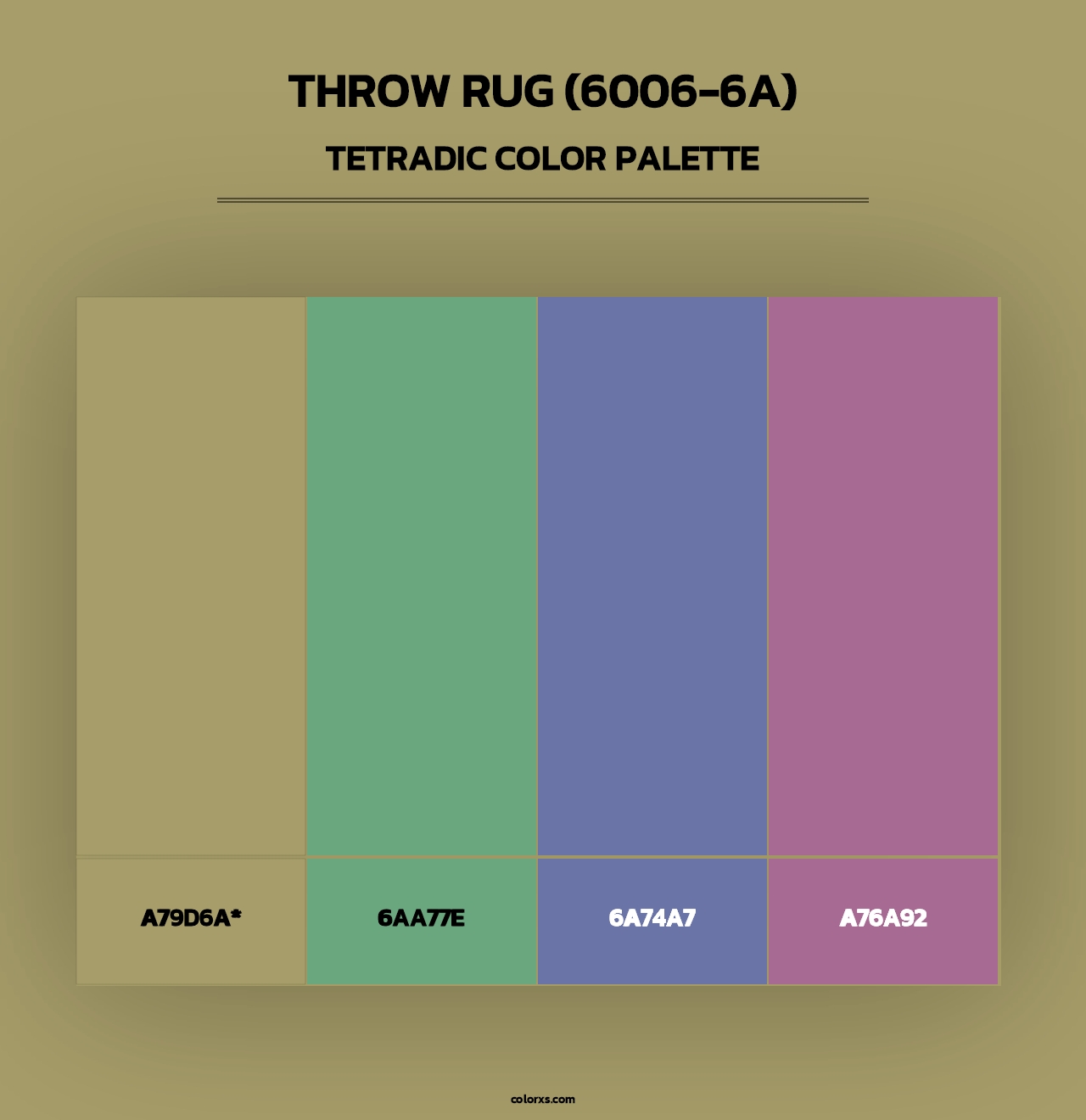 Throw Rug (6006-6A) - Tetradic Color Palette