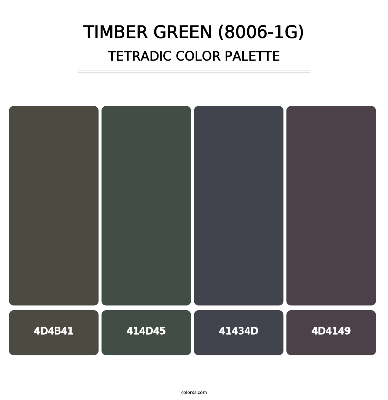 Timber Green (8006-1G) - Tetradic Color Palette