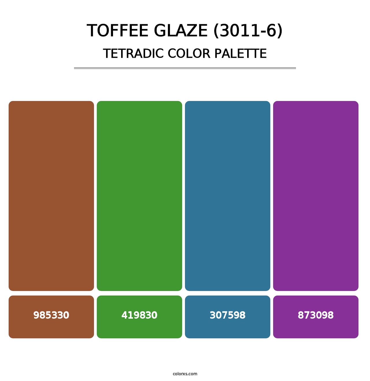 Toffee Glaze (3011-6) - Tetradic Color Palette