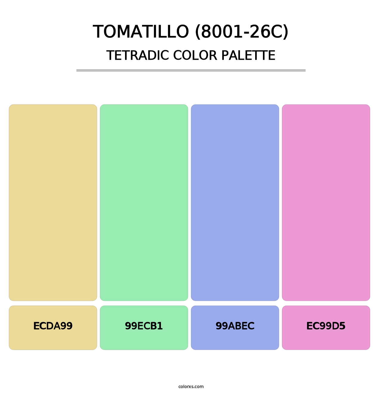 Tomatillo (8001-26C) - Tetradic Color Palette