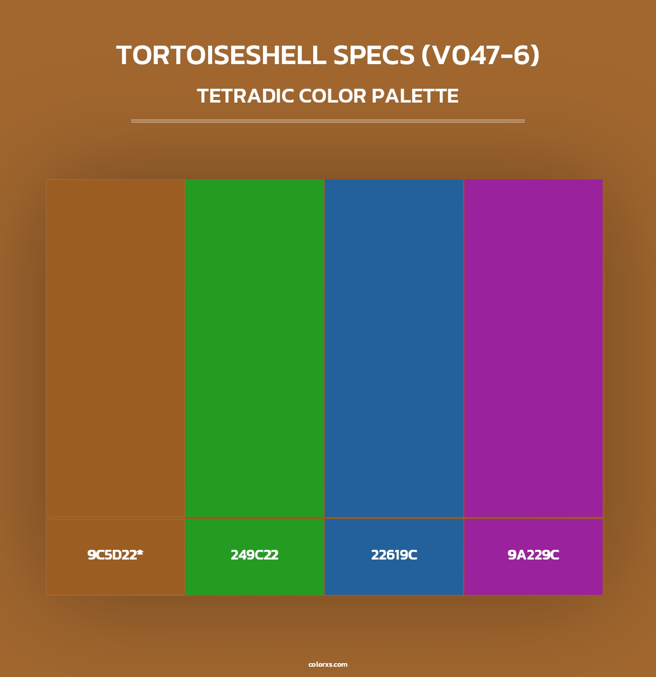 Tortoiseshell Specs (V047-6) - Tetradic Color Palette