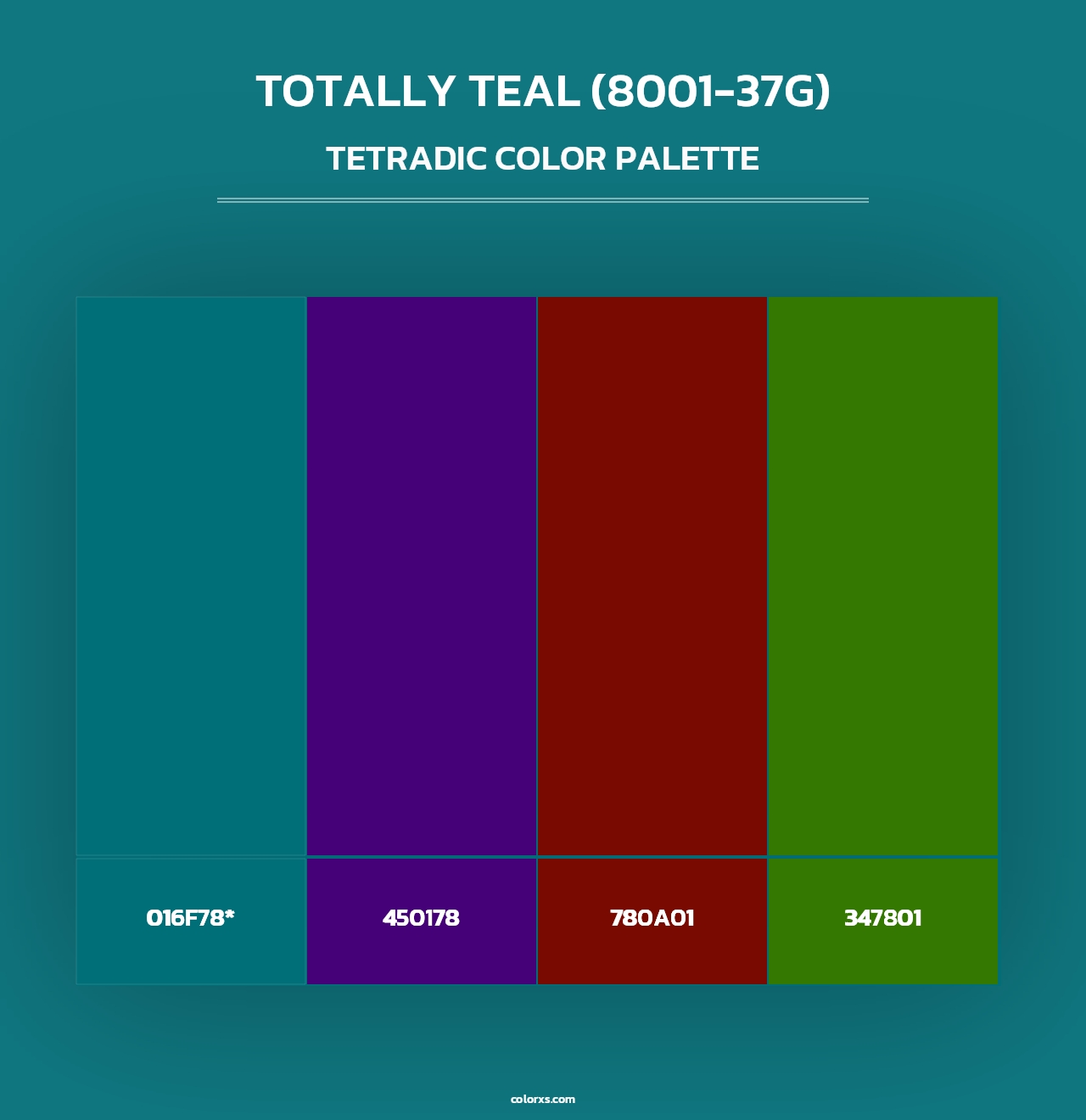 Totally Teal (8001-37G) - Tetradic Color Palette