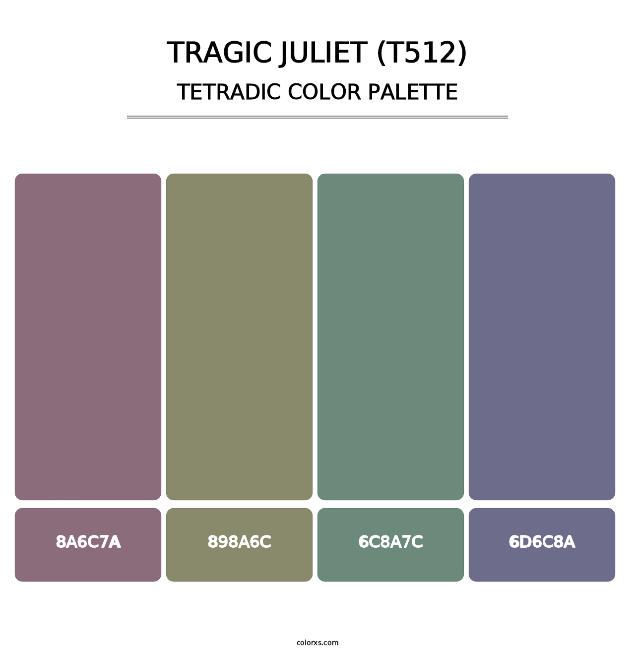 Tragic Juliet (T512) - Tetradic Color Palette