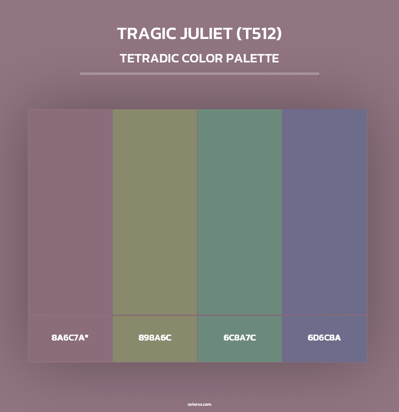 Tragic Juliet (T512) - Tetradic Color Palette