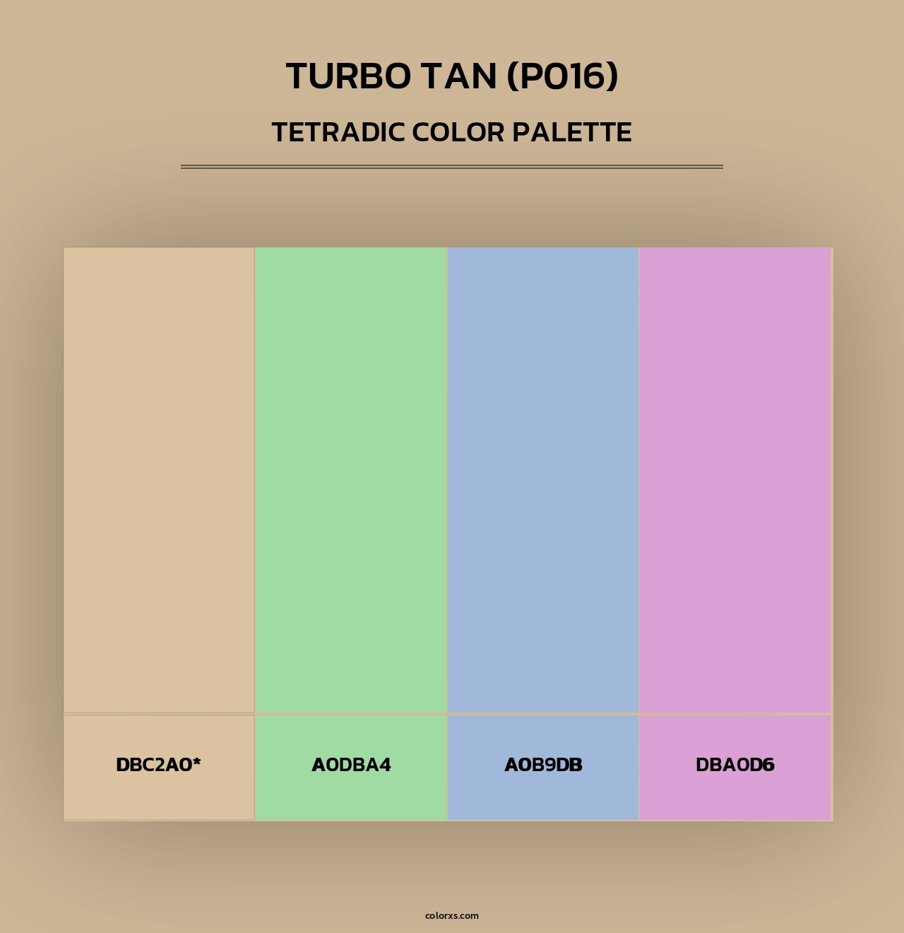 Turbo Tan (P016) - Tetradic Color Palette