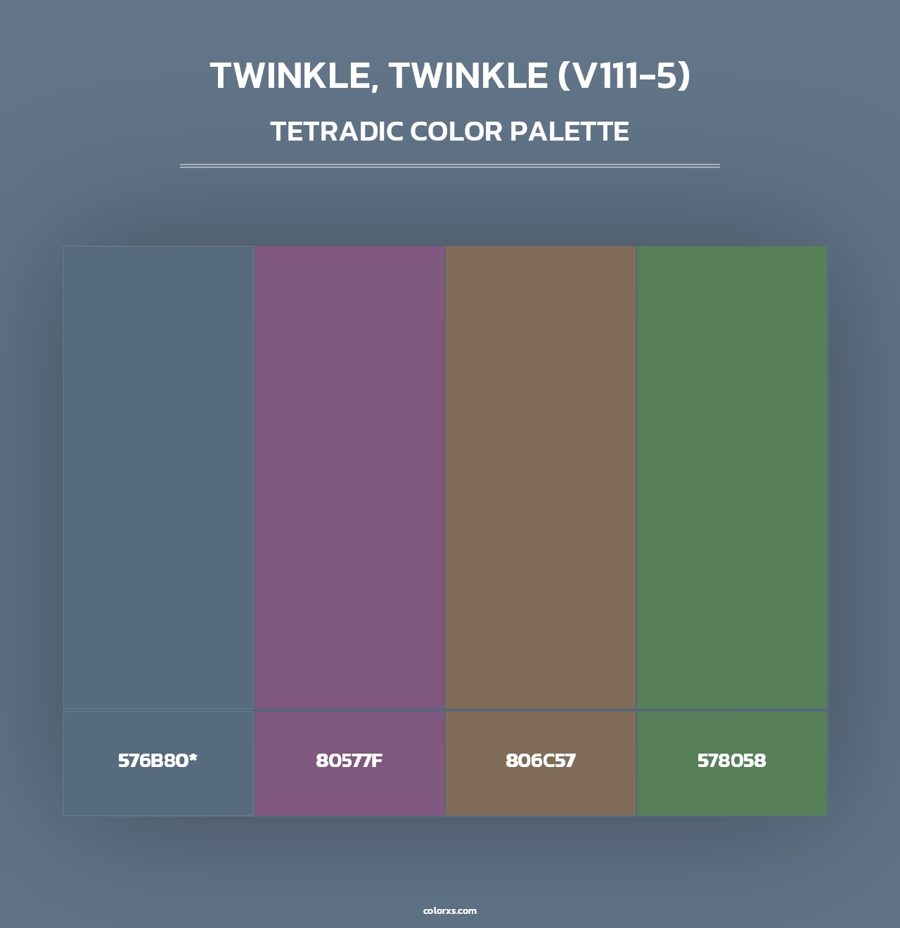 Twinkle, Twinkle (V111-5) - Tetradic Color Palette