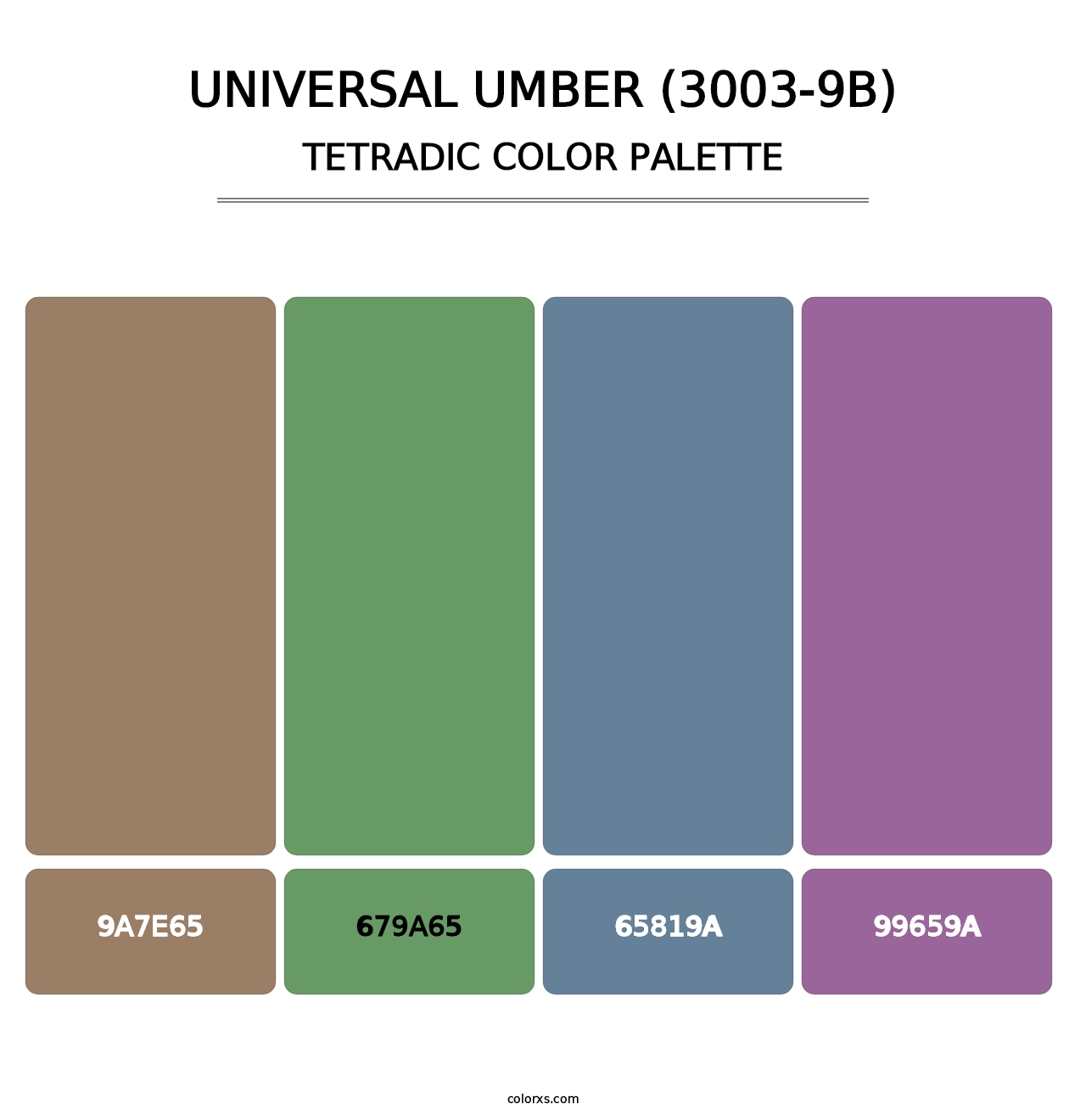Universal Umber (3003-9B) - Tetradic Color Palette