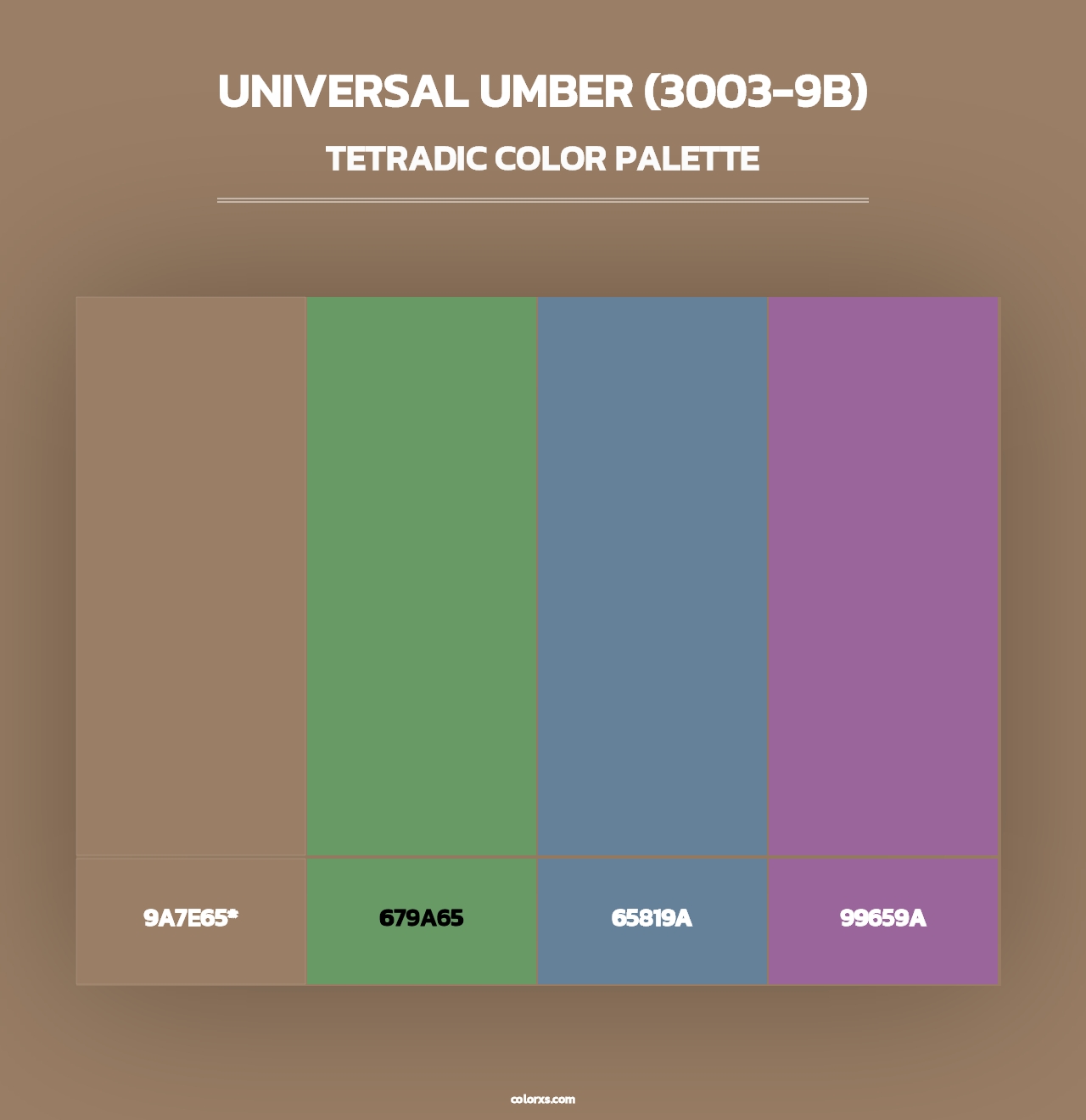 Universal Umber (3003-9B) - Tetradic Color Palette
