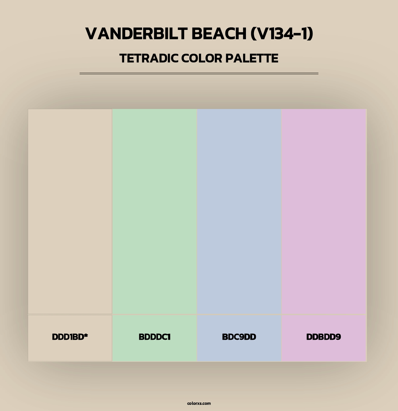 Vanderbilt Beach (V134-1) - Tetradic Color Palette