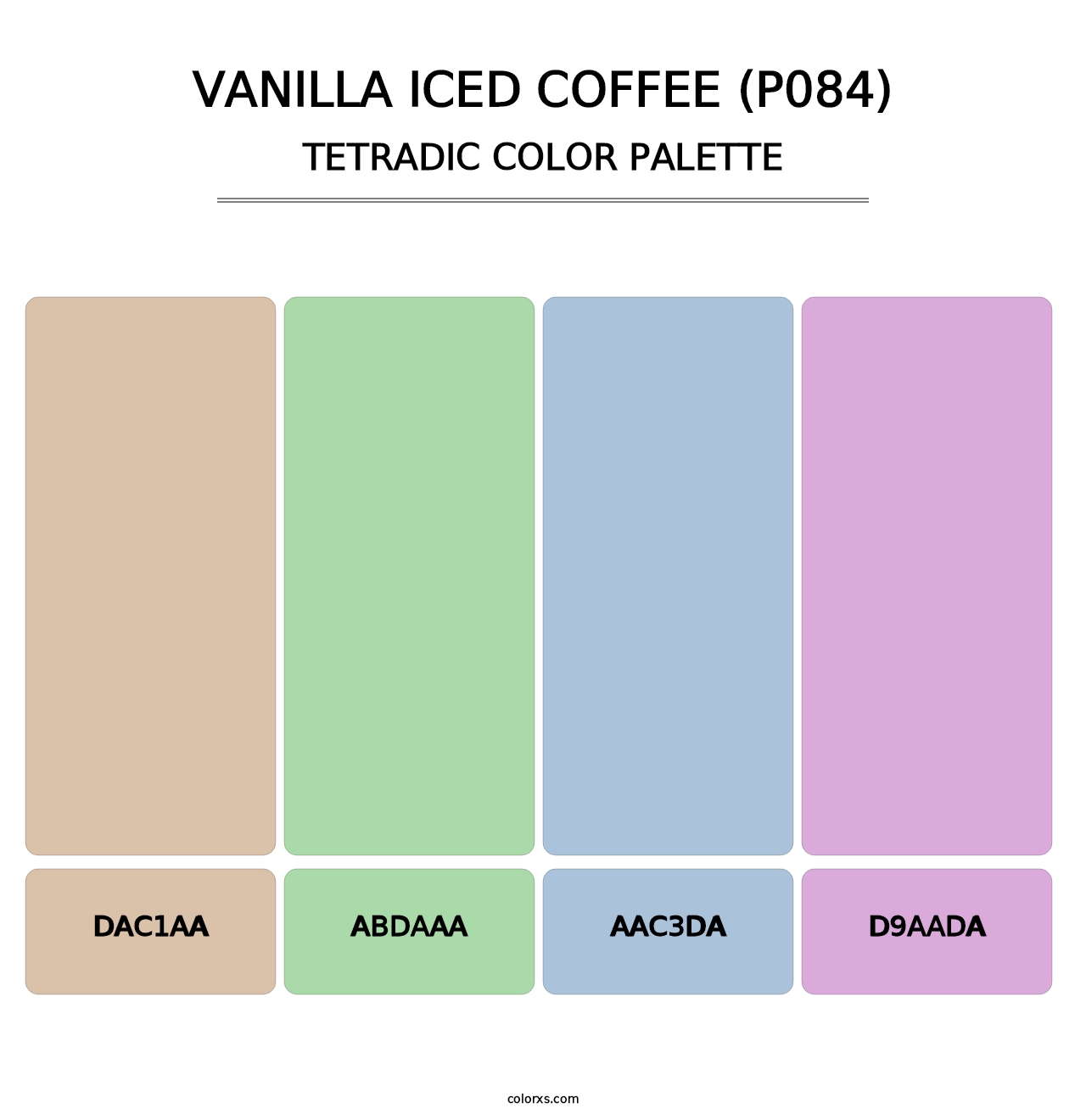 Vanilla Iced Coffee (P084) - Tetradic Color Palette