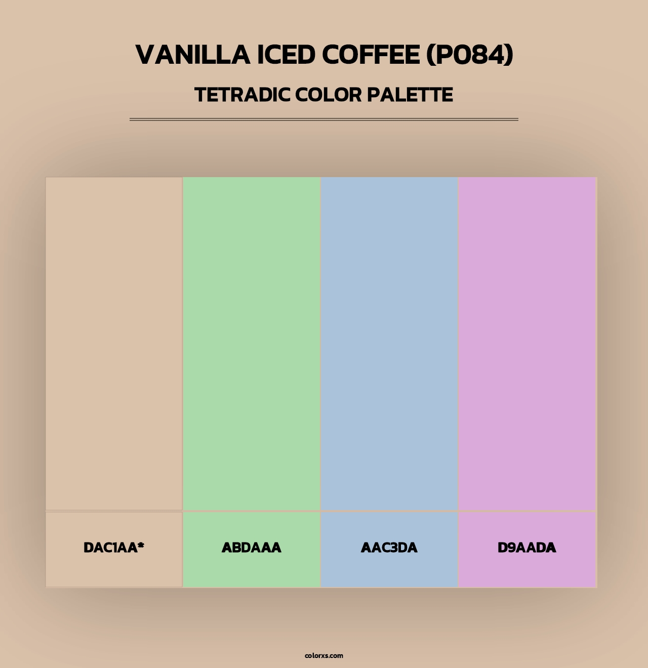 Vanilla Iced Coffee (P084) - Tetradic Color Palette