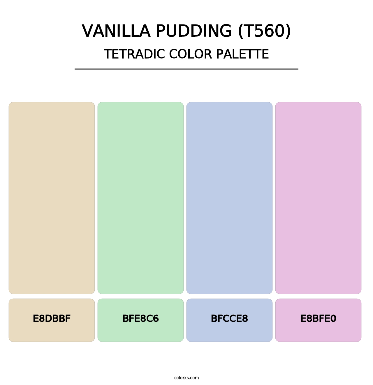 Vanilla Pudding (T560) - Tetradic Color Palette