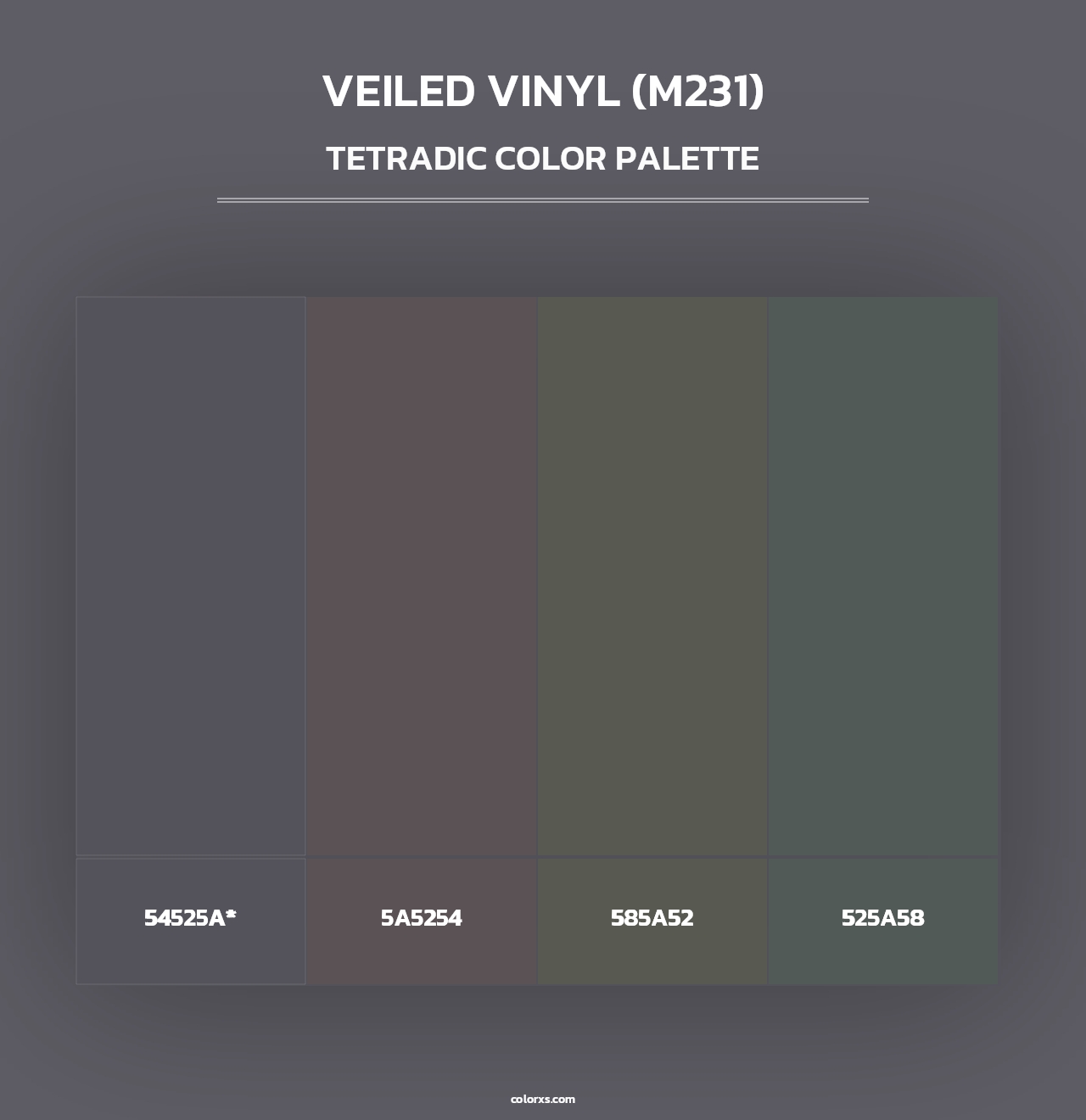 Veiled Vinyl (M231) - Tetradic Color Palette