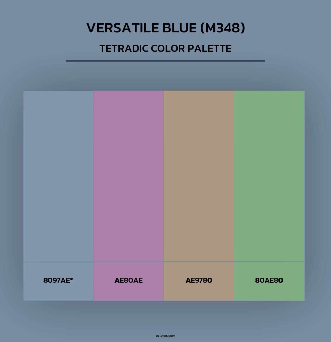Versatile Blue (M348) - Tetradic Color Palette