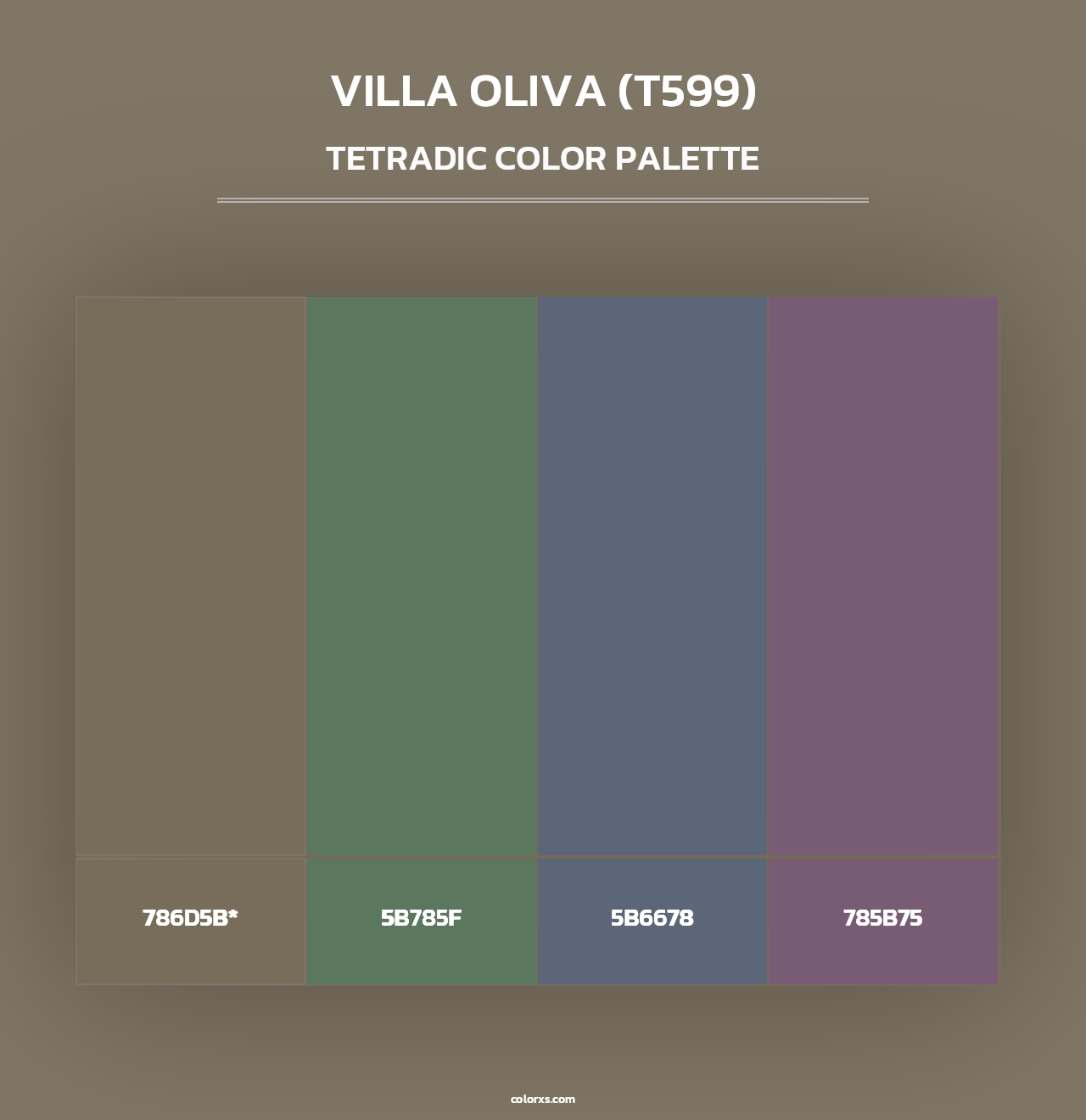 Villa Oliva (T599) - Tetradic Color Palette