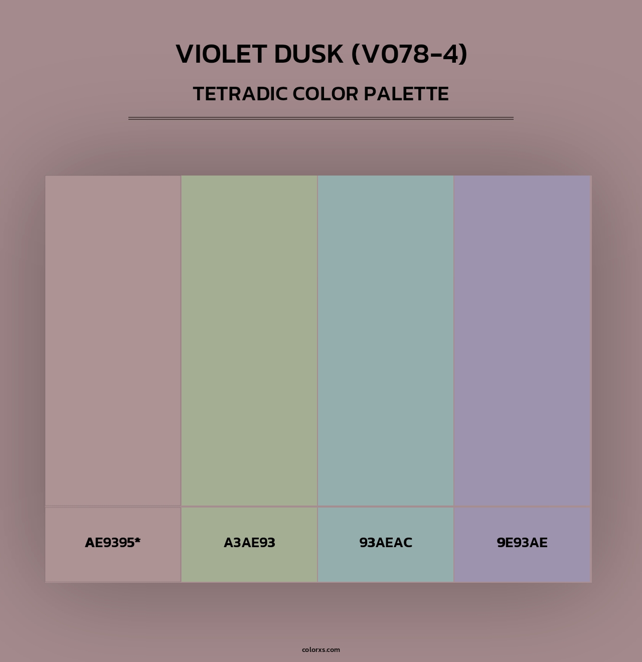 Violet Dusk (V078-4) - Tetradic Color Palette