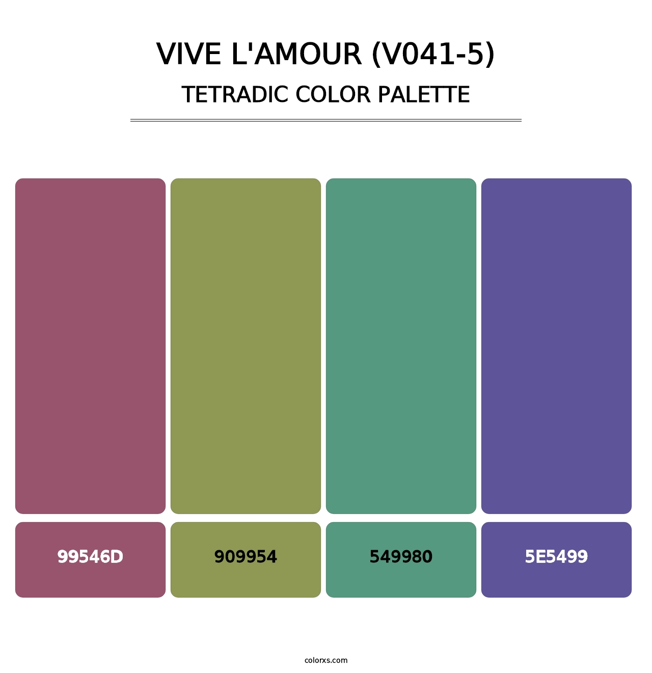 Vive l'amour (V041-5) - Tetradic Color Palette
