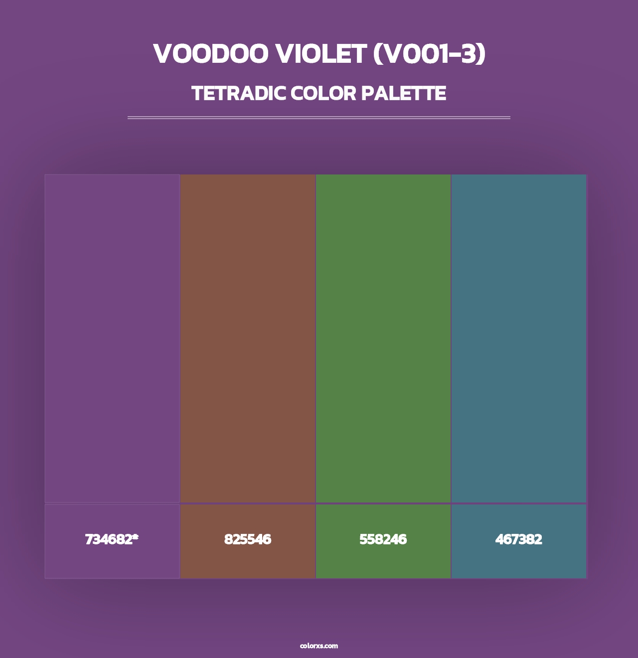 Voodoo Violet (V001-3) - Tetradic Color Palette