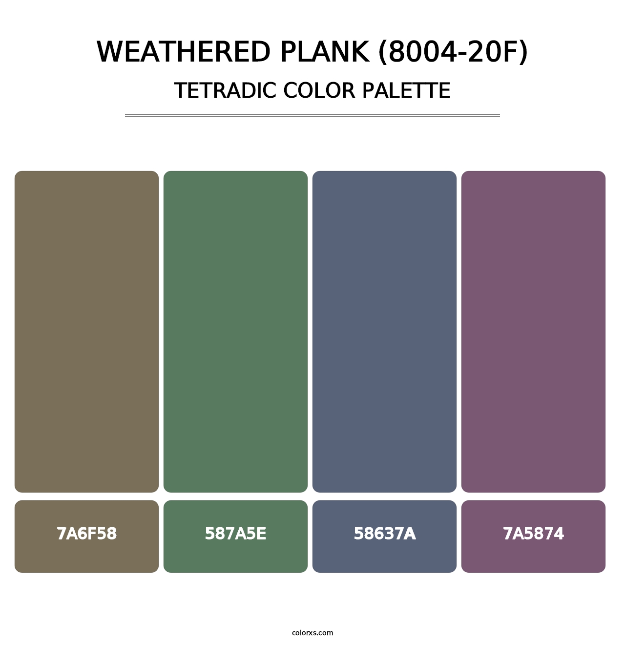 Weathered Plank (8004-20F) - Tetradic Color Palette