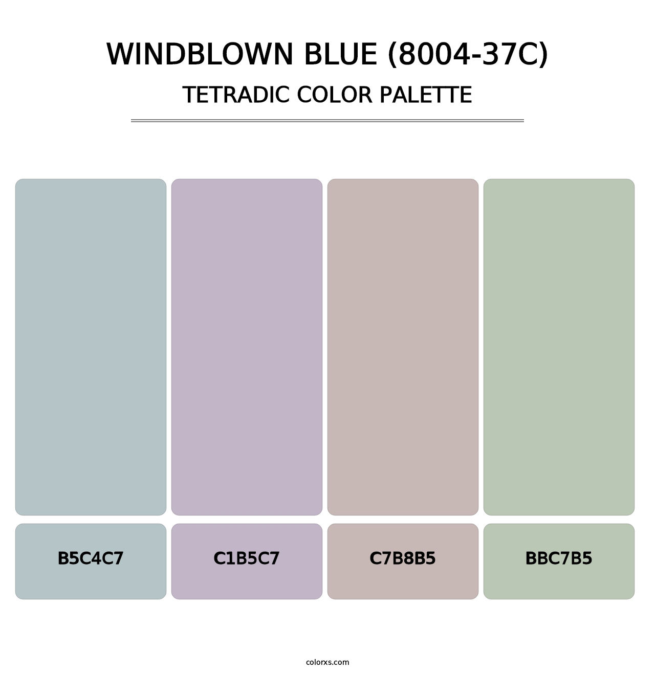Windblown Blue (8004-37C) - Tetradic Color Palette