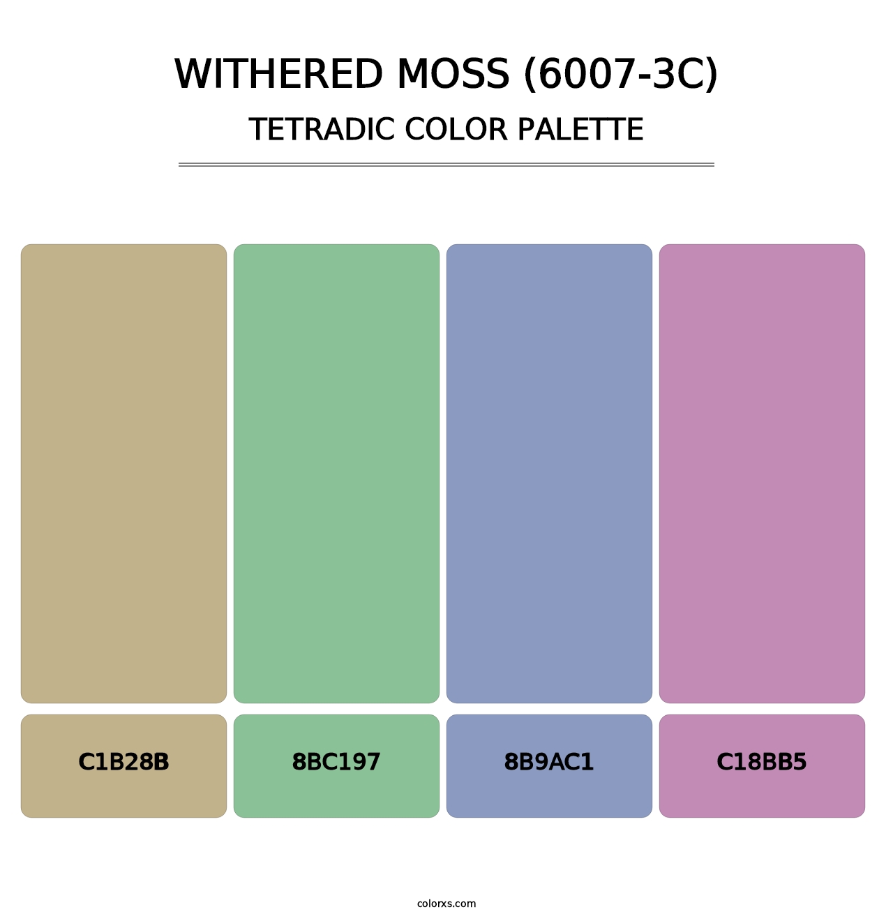 Withered Moss (6007-3C) - Tetradic Color Palette