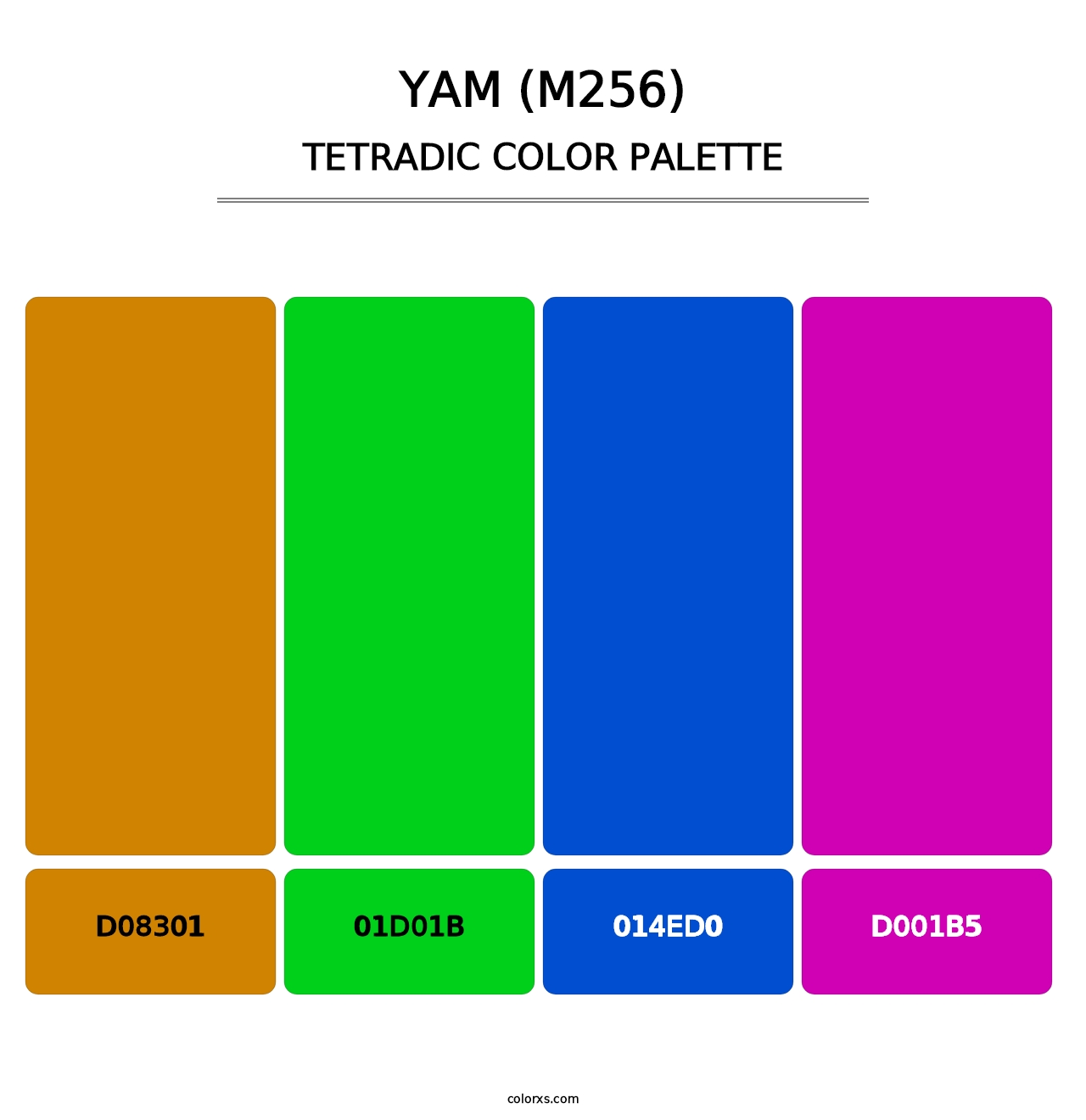 Yam (M256) - Tetradic Color Palette