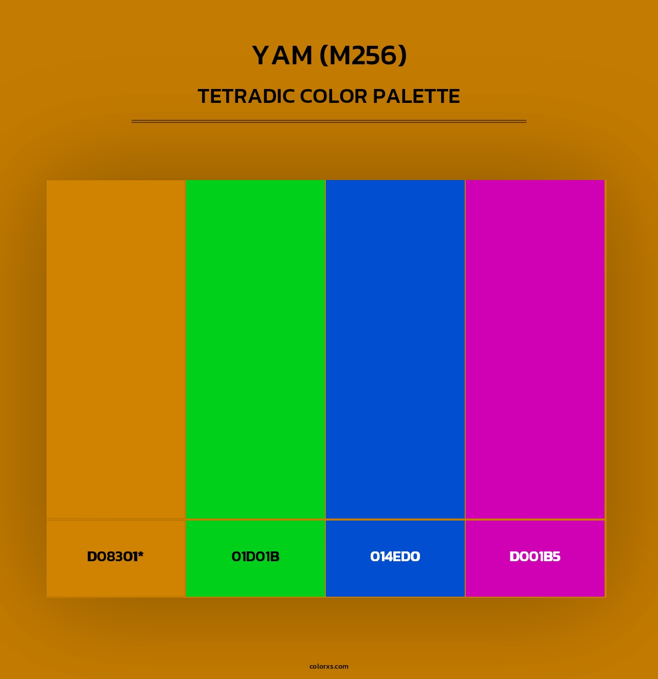 Yam (M256) - Tetradic Color Palette