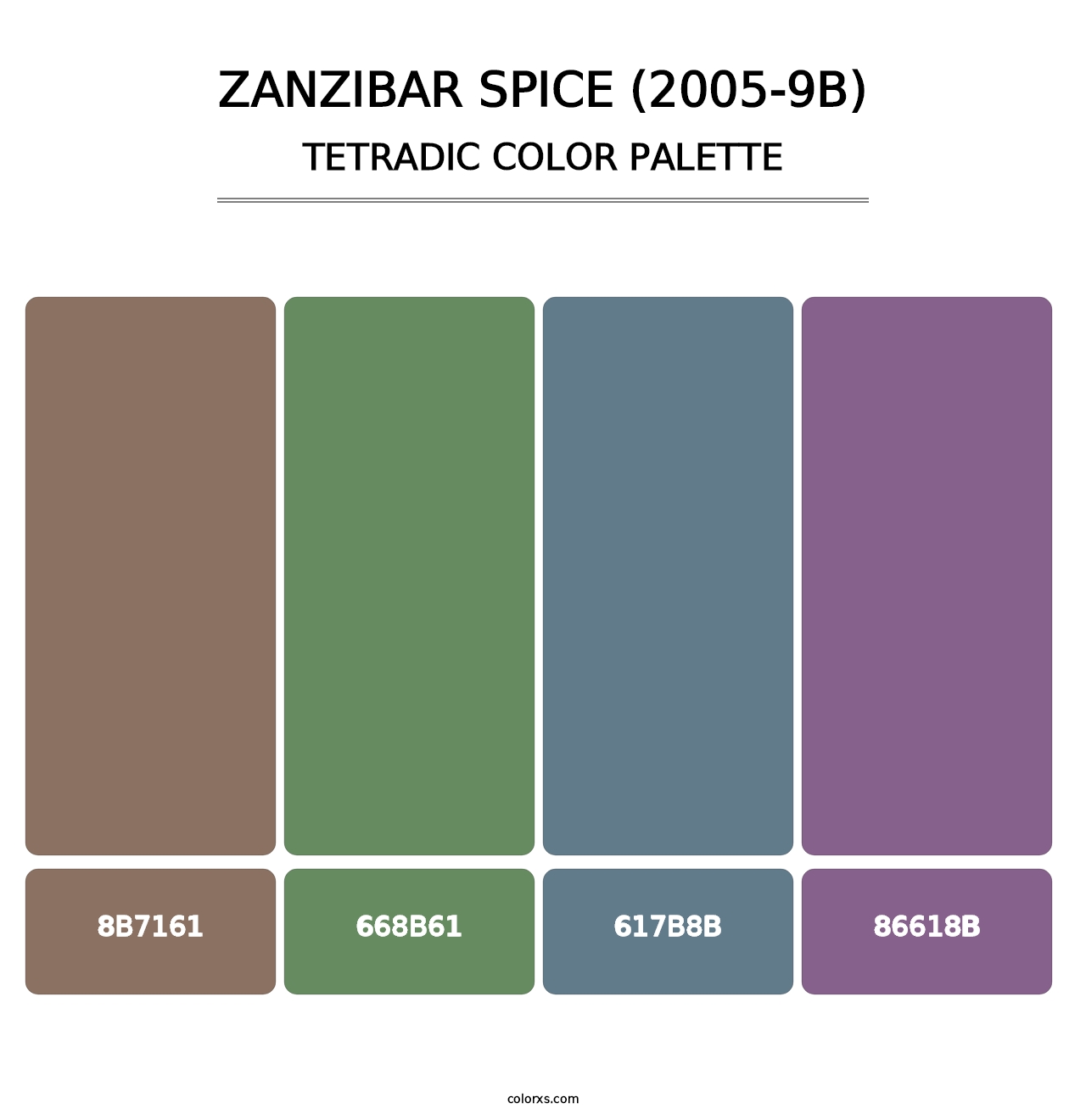 Zanzibar Spice (2005-9B) - Tetradic Color Palette