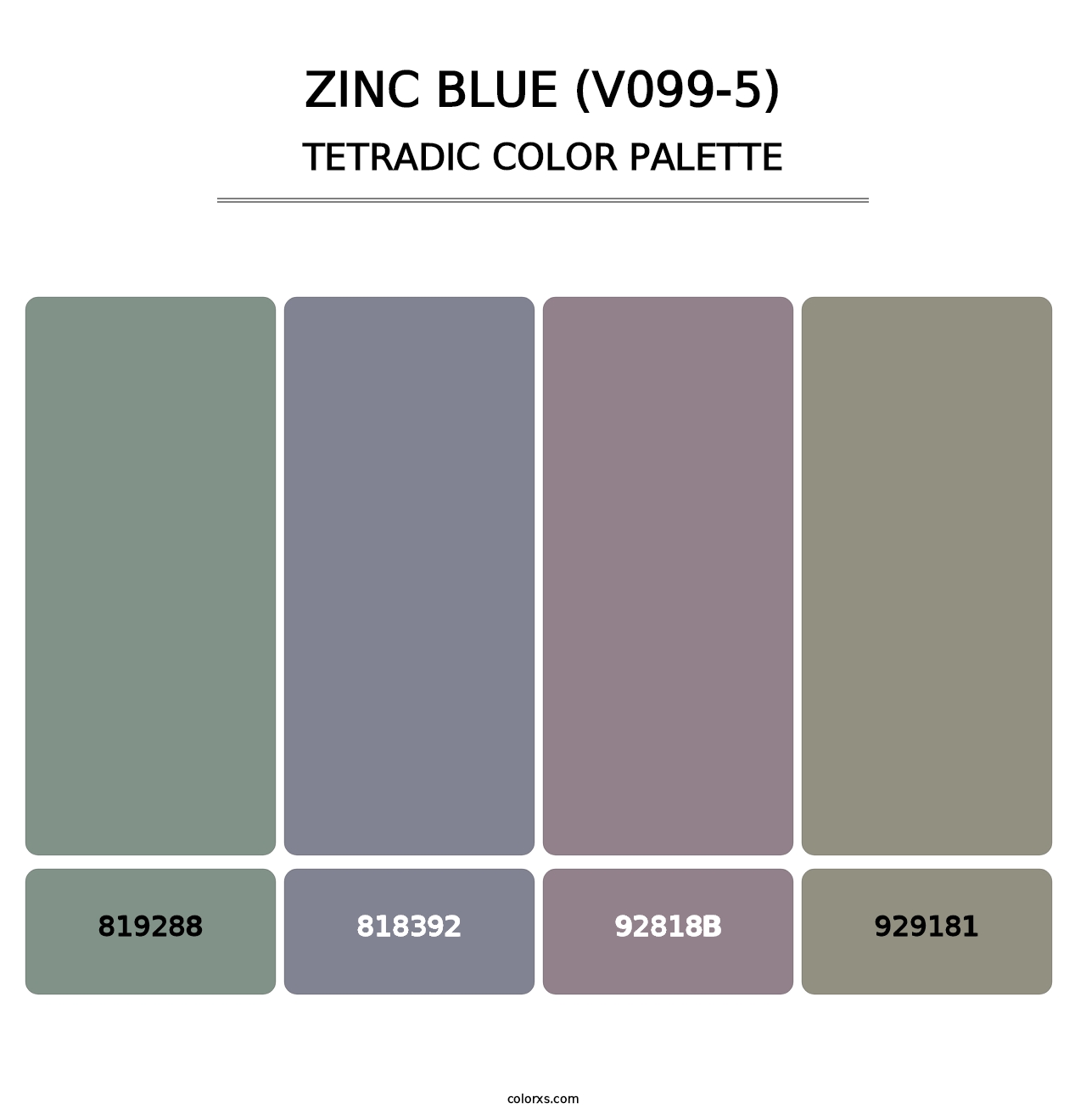 Zinc Blue (V099-5) - Tetradic Color Palette